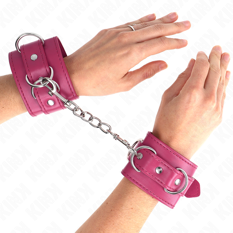 KINK - 3 D-RING HANDGELENKFESSELN VERSTELLBAR PINK 17.5-25 CM X 6 CM