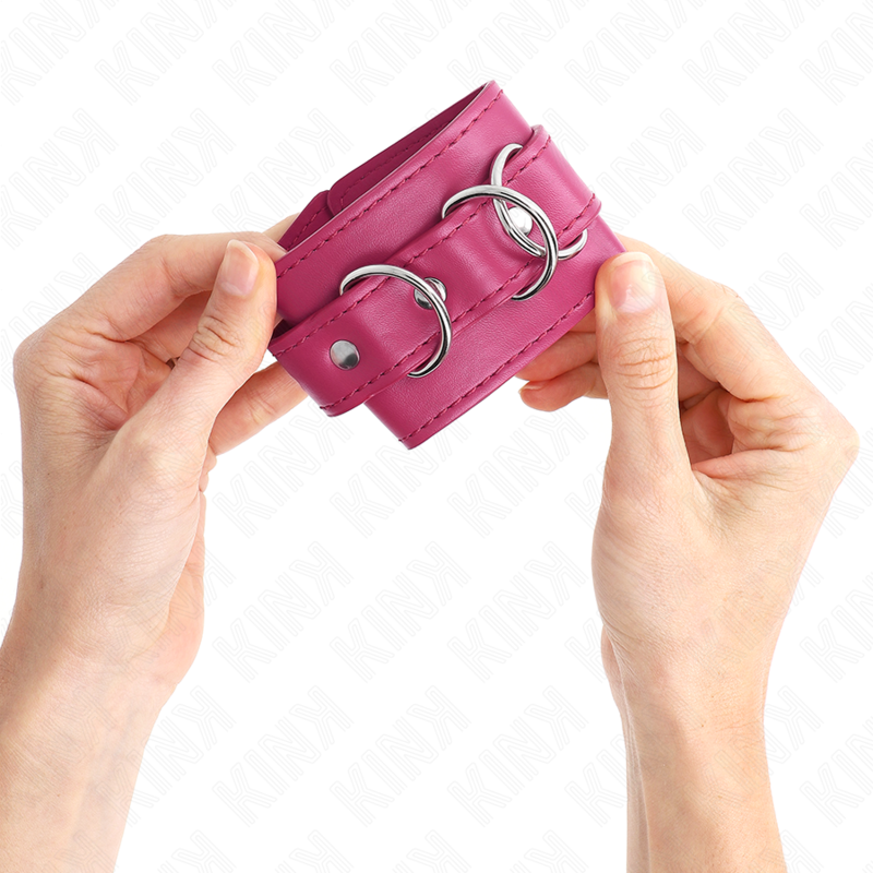 KINK - 3 D-RING HANDGELENKFESSELN VERSTELLBAR PINK 17.5-25 CM X 6 CM
