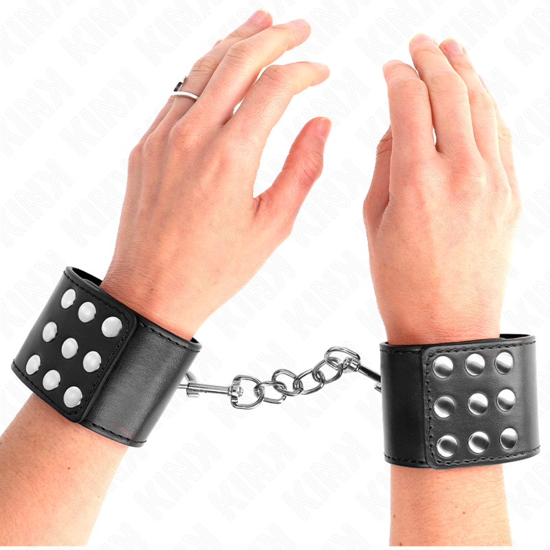 KINK - HANDGELENKFESSELN MIT DRUCKVERSCHLUSS SCHWARZ VERSTELLBAR 19-24 CM
