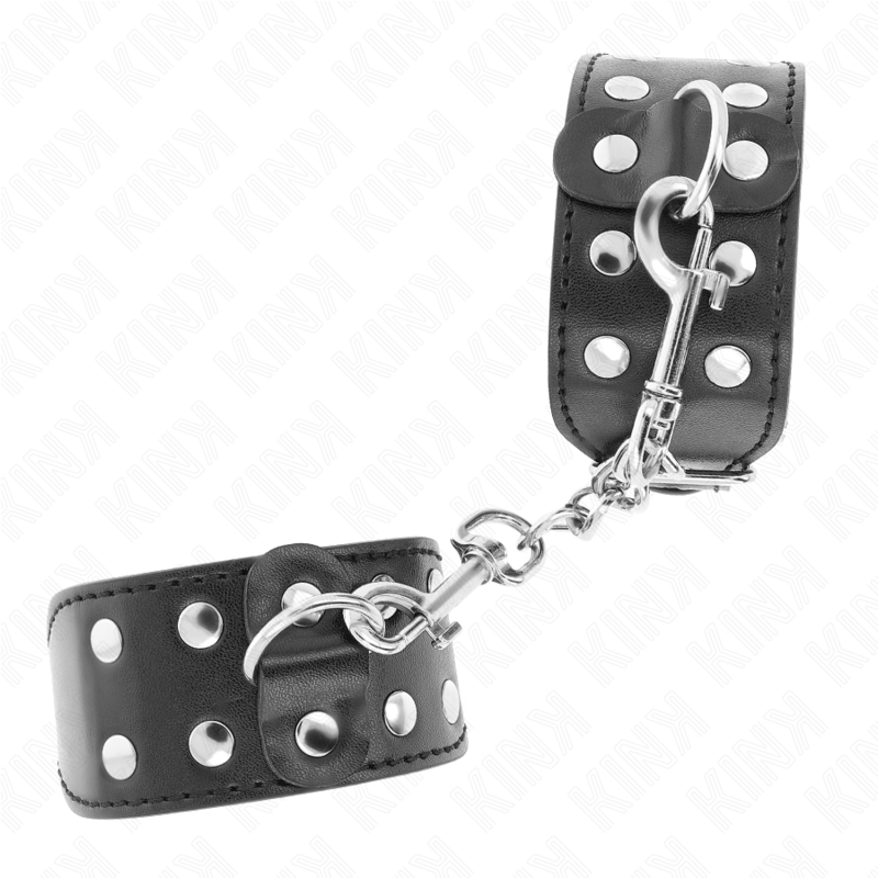 KINK - BRACELETS WITH DOUBLE ROW OF ADJUSTABLE STUD BLACK