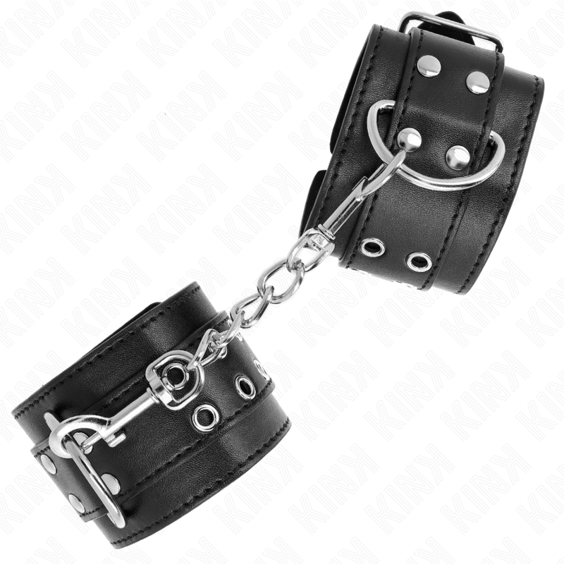 KINK - WRIST CUFF WITH DOUBLE BUCKLE BLACK ADJUSTABLE 19-26 CM