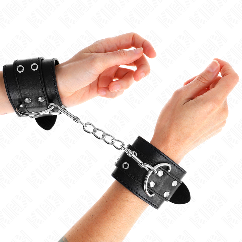 KINK - WRIST CUFF WITH DOUBLE BUCKLE BLACK ADJUSTABLE 19-26 CM