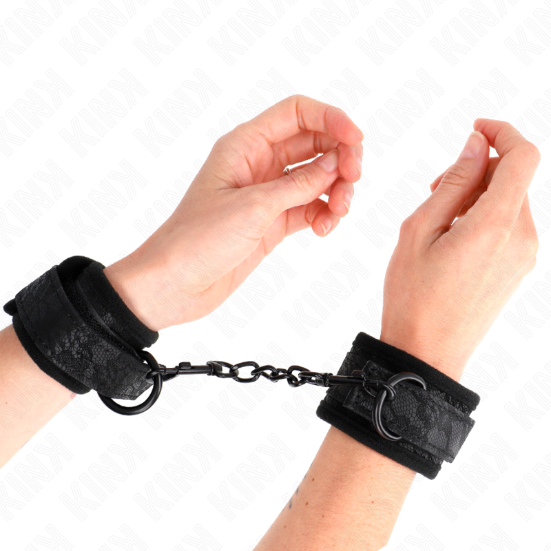 KINK - DARK LACE CUFFS NEOPRENE HANDGELENK MANSCHETTEN VERSTELLBAR SCHWARZ 20-29 CM