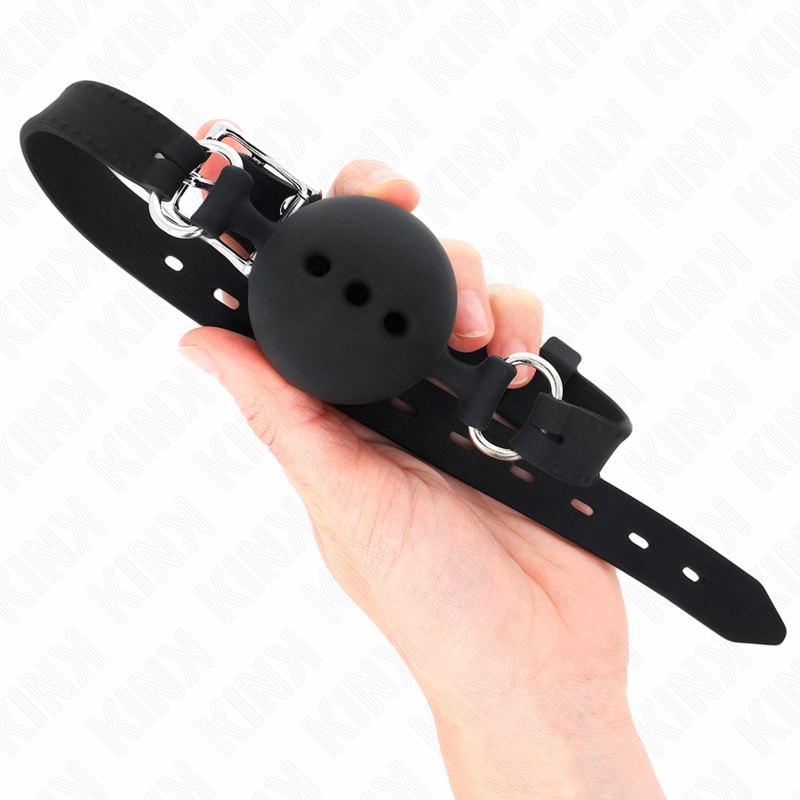 KINK - VOLLSILIKON-KLAPPEN 55 x 2 CM MIT 4.5 CM KUGEL GRÖSSE M SCHWARZ VERSTELLBAR 35-51 CM