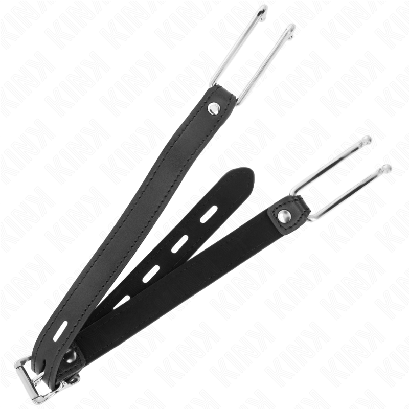 KINK - METAL HOOK GAG 11.5 CM WITH FAUX LEATHER STRAP ADJUSTABLE 39-58 CM X 2 CM
