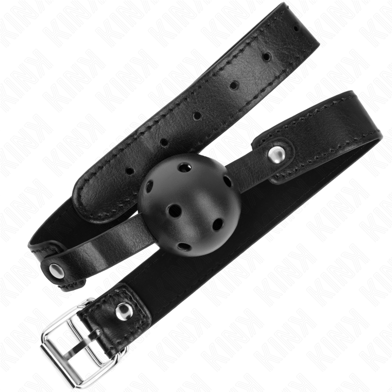 KINK - SCHWARZER ATMUNGSAKTIVER BALL 4.5 CM Knebel 65 x 2.5 CM