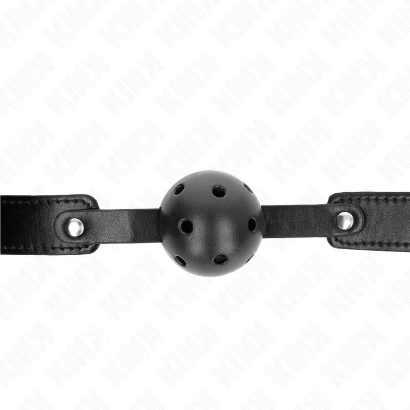 KINK - SCHWARZER ATMUNGSAKTIVER BALL 4.5 CM Knebel 65 x 2.5 CM