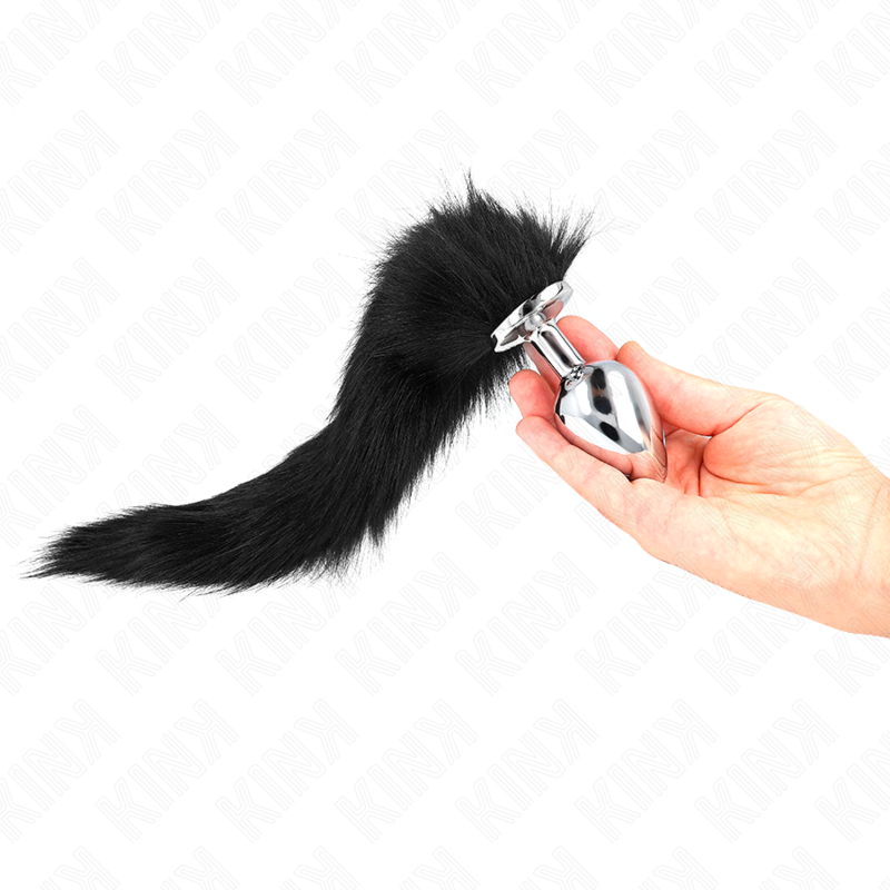 KINK - ANAL PLUG SIZE L 10 X 4 CM WITH PLASTIC TAIL 40 CM BLACK