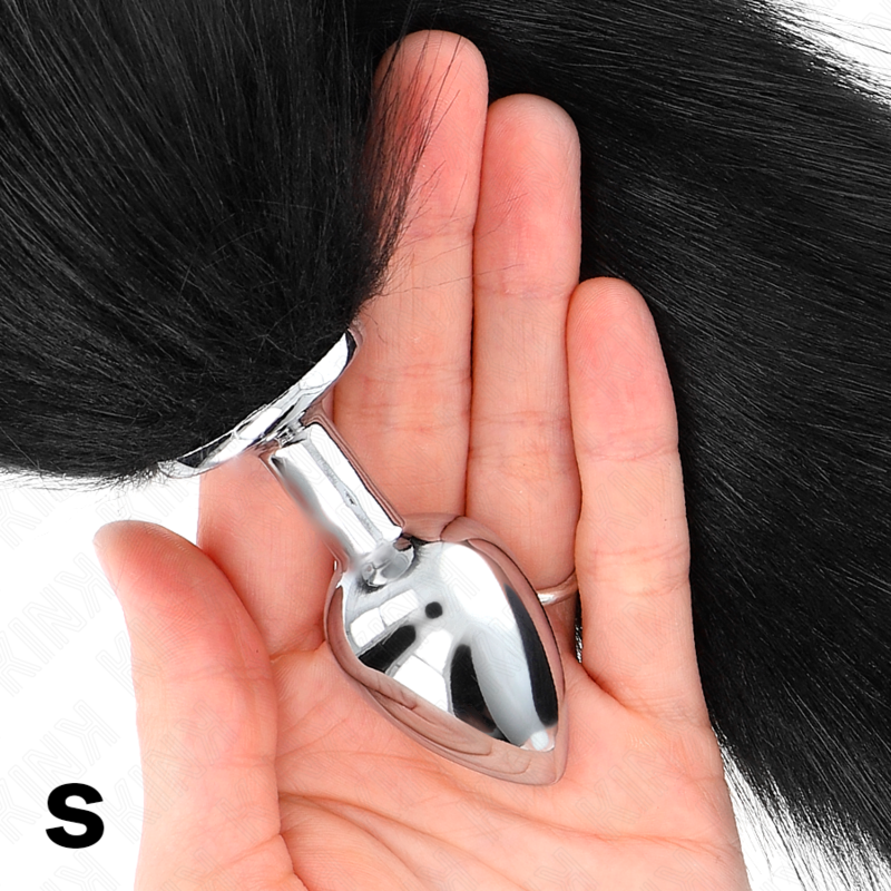 KINK - ANAL PLUG SIZE S 7 X 3 CM WITH PLASTIC TAIL 40 CM BLACK