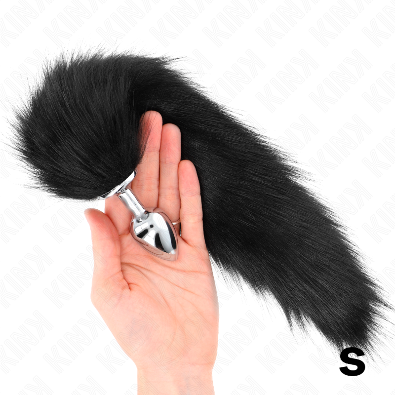 KINK - ANAL PLUG SIZE S 7 X 3 CM WITH PLASTIC TAIL 40 CM BLACK