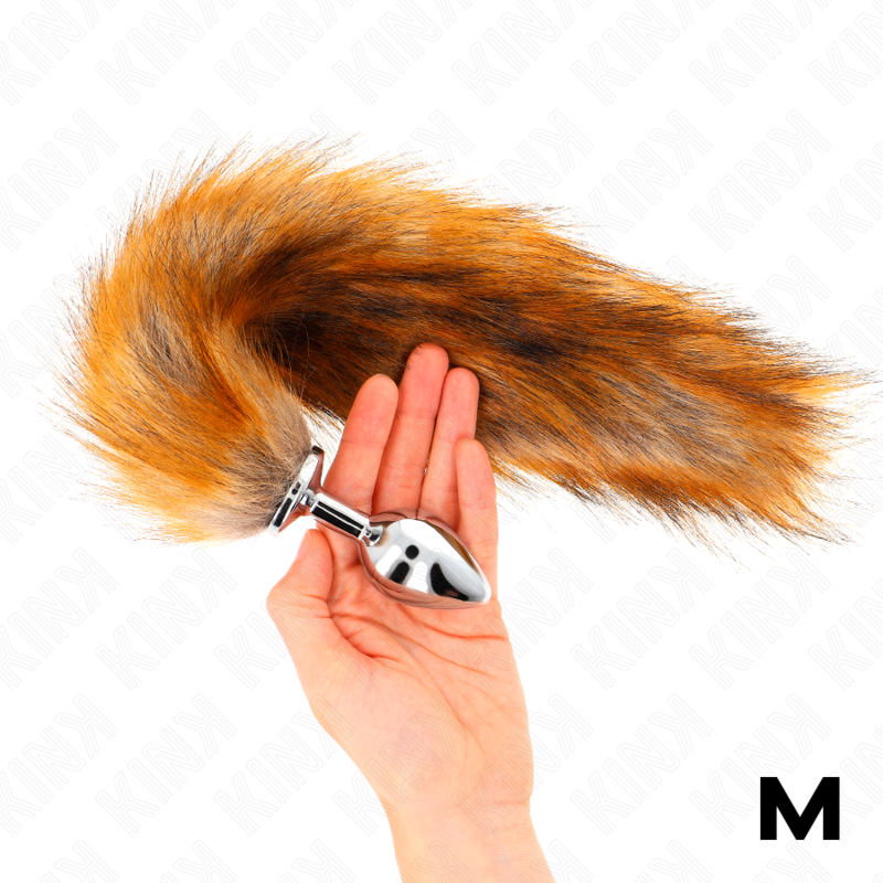 KINK - ANAL PLUG GRÖSSE M 8 X 3.5 CM MIT KUNSTSTOFFSCHWANZ 40 CM BRAUN