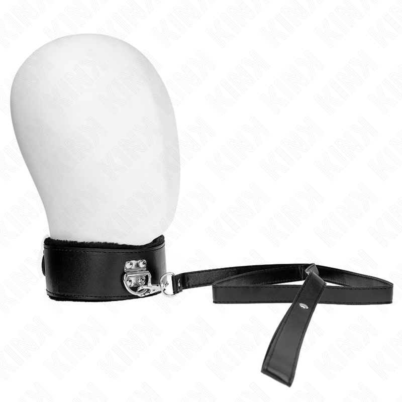 KINK - HALSKETTE MIT LEINE 116 CM MIT SILBERNEN NIETEN MODELL 4 SCHWARZ VERSTELLBAR 40-48 CM