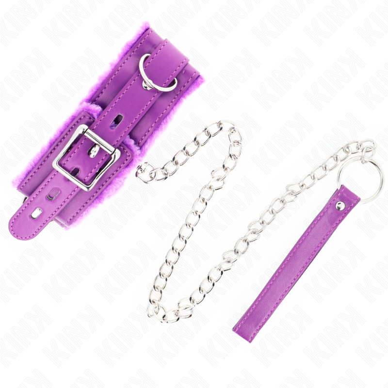 KINK - HALSBAND MIT LEINE 65 CM MIT EINSCHRÄNKUNGEN LILAC 36-42 CM X 5.5 CM