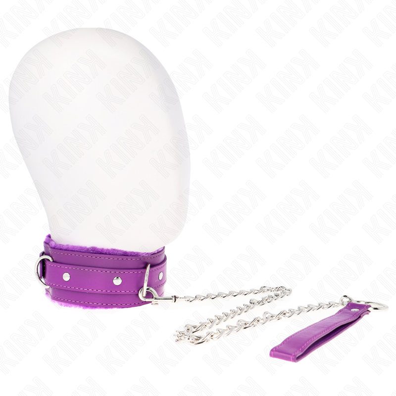 KINK - HALSBAND MIT LEINE 65 CM MIT EINSCHRÄNKUNGEN LILAC 36-42 CM X 5.5 CM