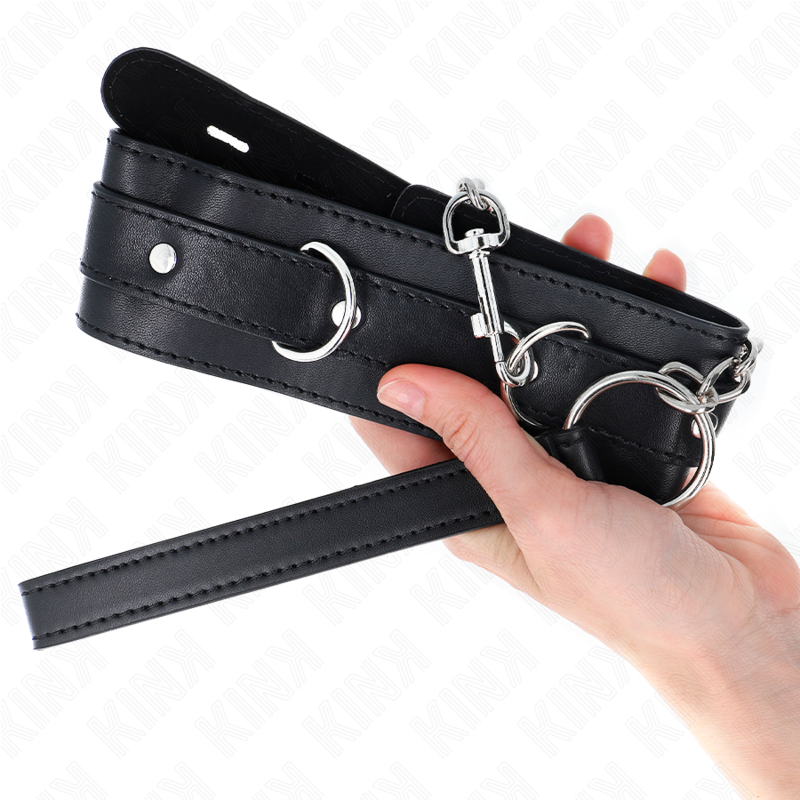 KINK - HALSBAND MIT GÜRTEL 65 CM MIT RIEMEN SCHWARZ 54 X 4.5 CM