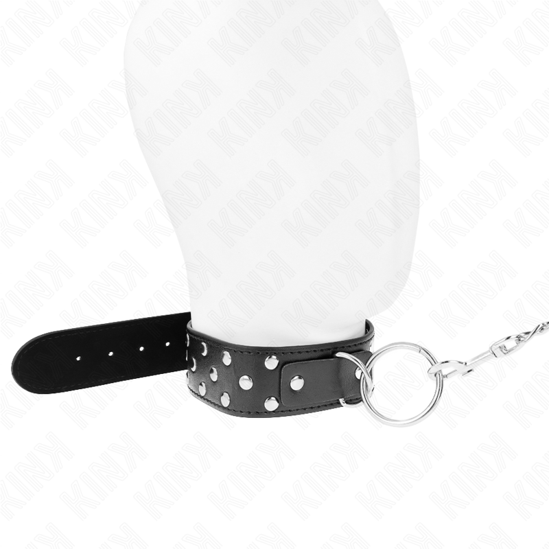 KINK - RING NIETEN BAND HALSKETTE MIT GÜRTEL 65 CM SCHWARZ VERSTELLBAR 36-50 CM