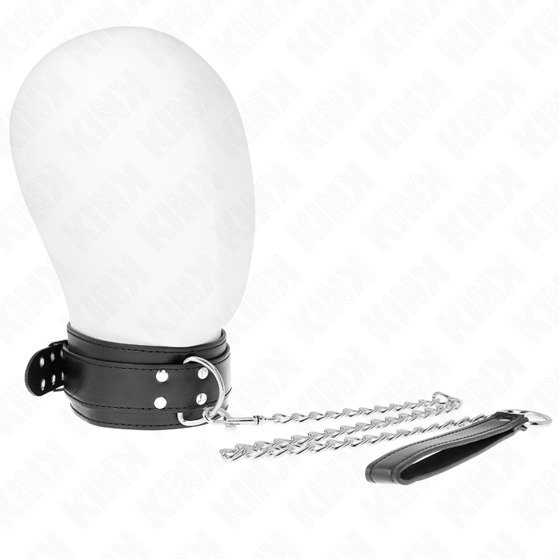 KINK - HALSKETTE MIT RIEMEN 65 CM SILBER SCHNALLEN VERSTELLBAR 33-46 CM X 5.5 CM