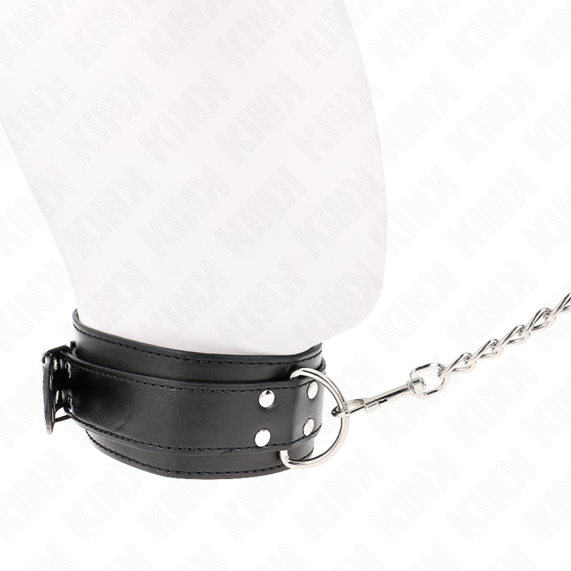 KINK - HALSKETTE MIT RIEMEN 65 CM SILBER SCHNALLEN VERSTELLBAR 33-46 CM X 5.5 CM