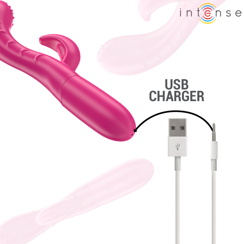 INTENSE - AMARA VIBRATOR MIT STIMULIERENDER ZUNGE 10 VIBRATIONEN PINK