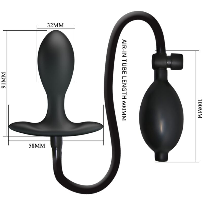 PRETTY LOVE - AUFBLASBARER ANALSTECKER SCHWARZ