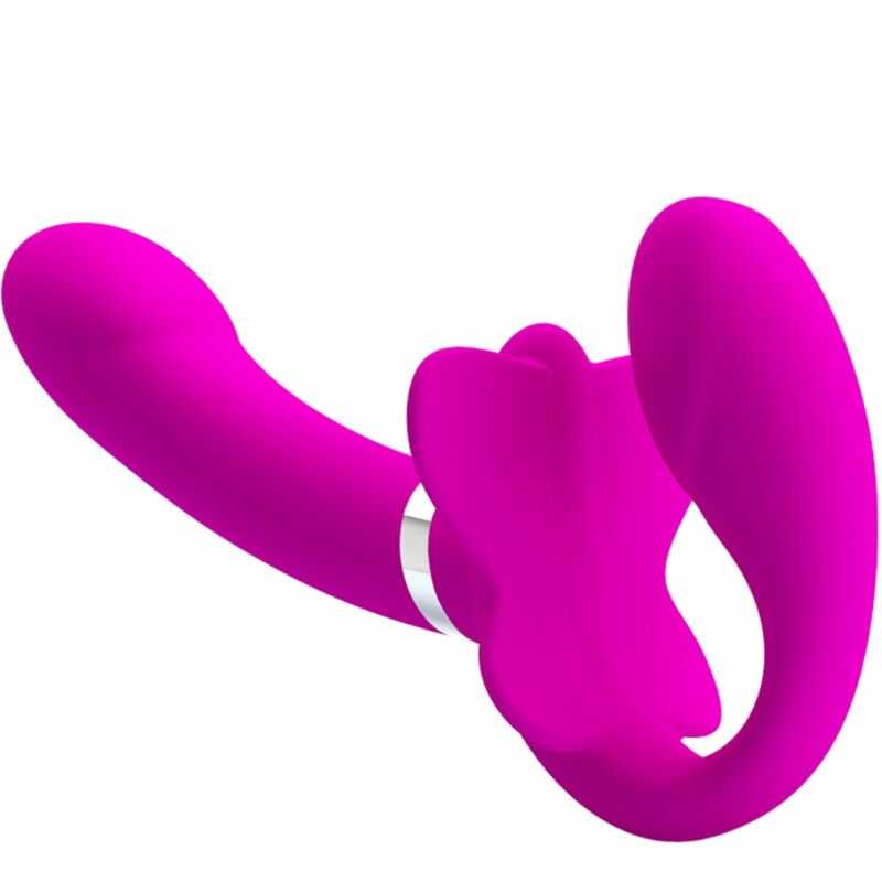 PRETTY LOVE - VALERIE DOPPEL-STRAP-ON-VIBRATOR 12 VIBRATIONEN LILAC