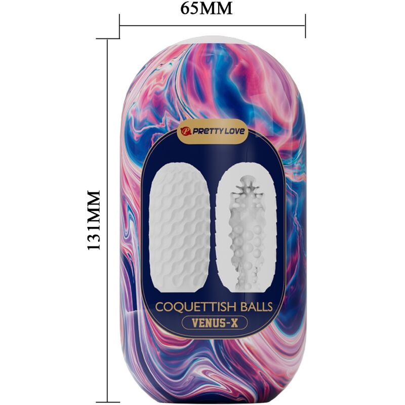 PRETTY LOVE - COQUETTERY SILICONE BALLS, MALE MASTURBATOR, WHITE