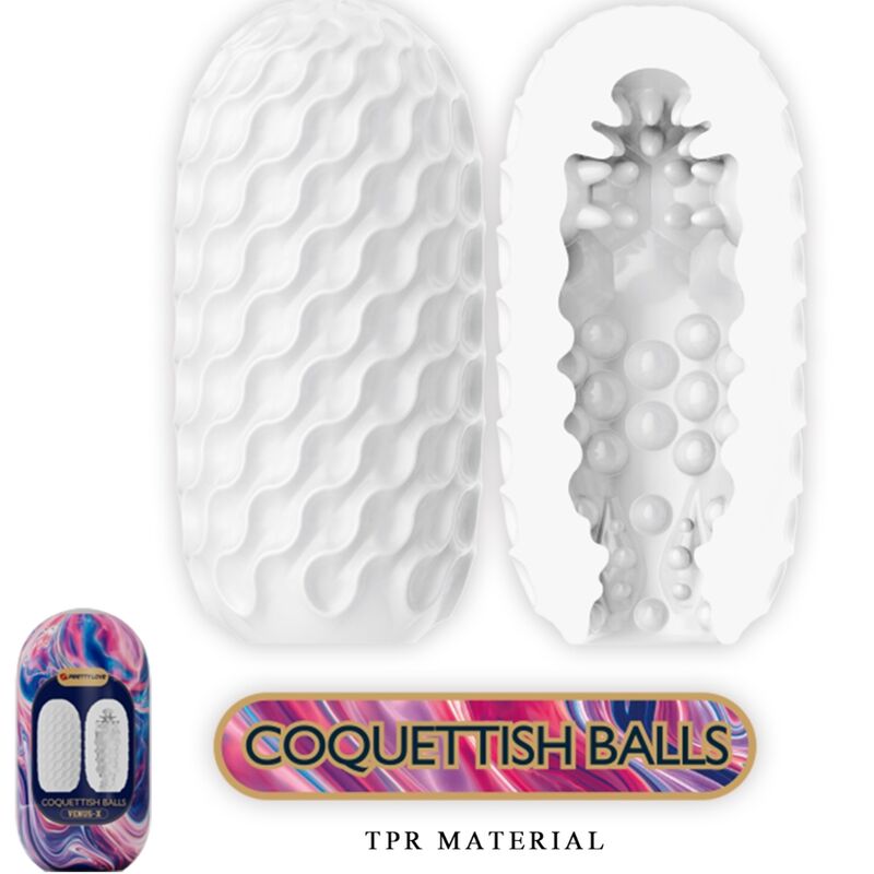 PRETTY LOVE - VENUS X 15 SILICONE MALE MASTURBATORS, WHITE