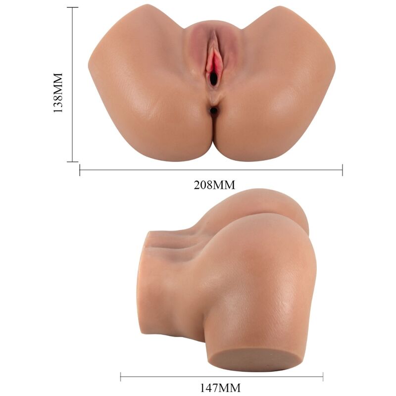 CRAZY BULL - HAILEY VIBRATOR BUTT MIT REALISTISCHER VAGINA UND ANUS MULATTE MIT FERNBEDIENUNG