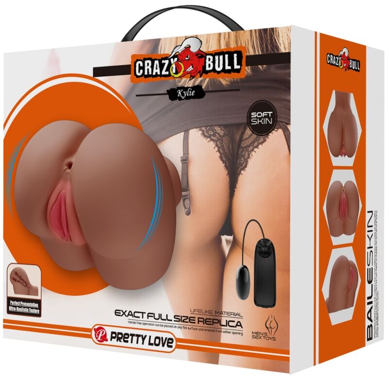 CRAZY BULL - KYLIE ASS-VIBRATOR MIT REALISTISCHER VAGINA- UND ANUS-FLEISCH-FERNBEDIENUNG