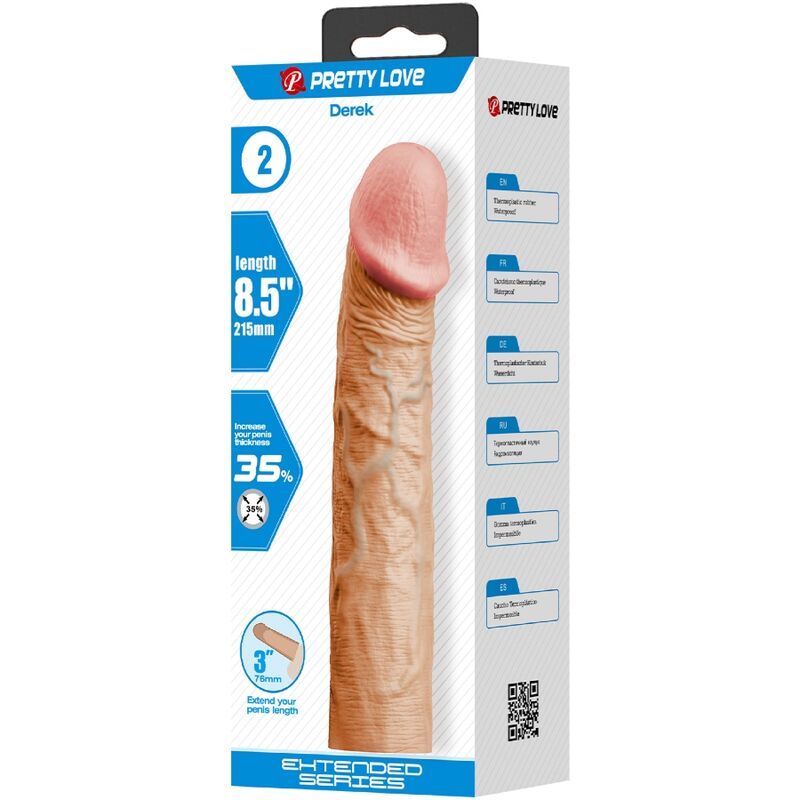 PRETTY LOVE - DEREK PENISHEA WITH 7.6 CM EXTENSION FLESH