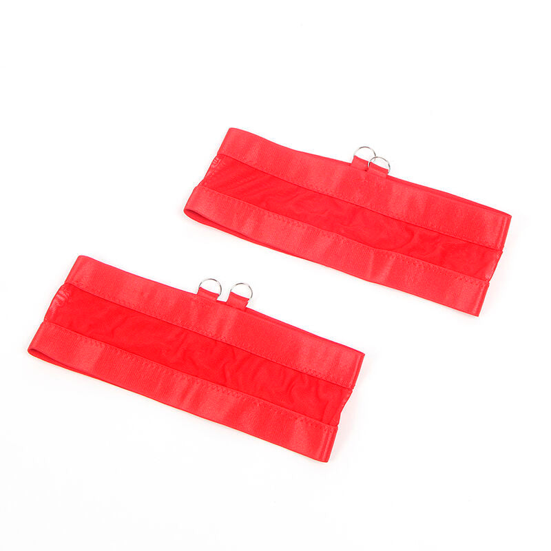 SUBBLIME - 955250 ROTER BONDAGE-BH MIT STRUMPFBAND-SET S/M
