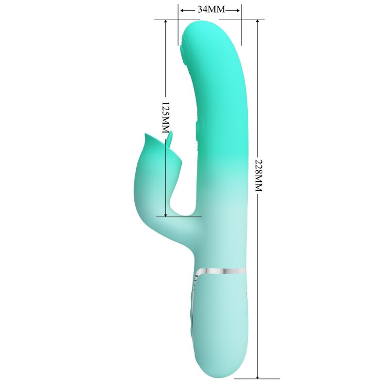 PRETTY LOVE - GIGI MULTIFUNKTIONS-RABBIT-VIBRATOR AQUAGRÜN