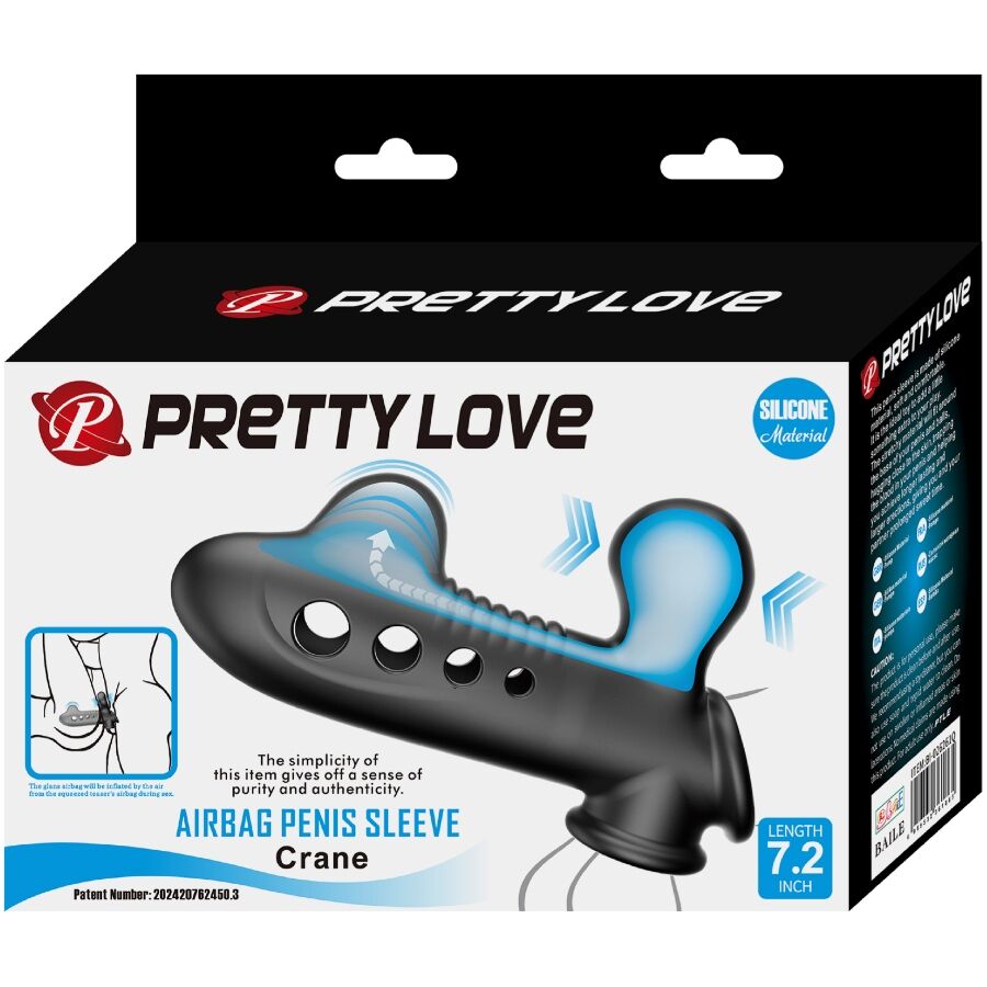 PRETTY LOVE - CRANE PENISHÜLLE MIT AIRBAG SCHWARZ