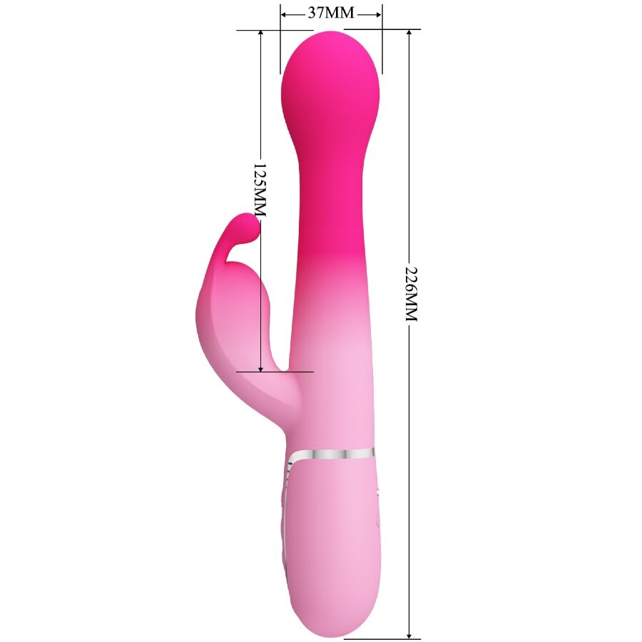 PRETTY LOVE - DEJON 3 IN 1 MULTIFUNKTIONS-RABBIT-VIBRATOR ROSA