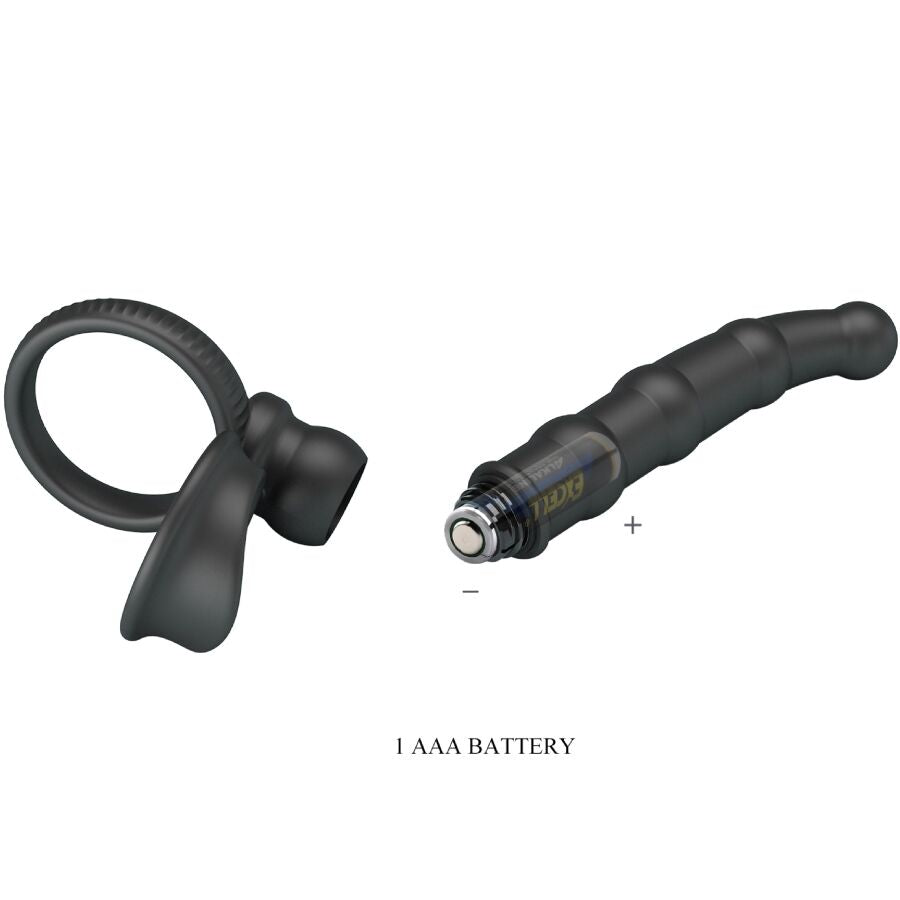 PRETTY LOVE - TATUM VIBRIERENDER PENISRING MIT STECKER 10 VIBRATIONEN SCHWARZ