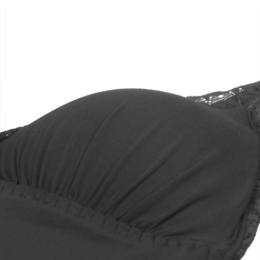 SUBBLIME - SCHWARZER TEDDY MIT BLUMENSPITZENDETAIL S/M