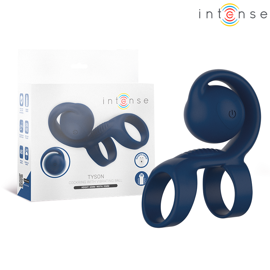 INTENSE - TYSON COCK RING MIT VIBRIERENDER KUGEL Ø 3,2 CM