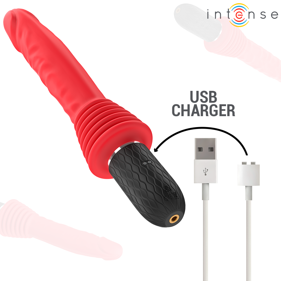 INTENSE - CYNTHIA FERNBEDIENUNGS-STOSSVIBRATOR MIT WÄRMEFUNKTION