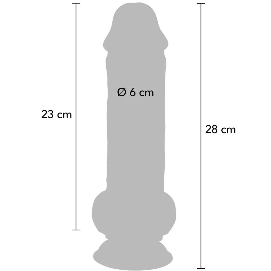 GET REAL - DELUXE REALISTIC PENIS WITH TESTICLES EXTRA THICK 28 CM