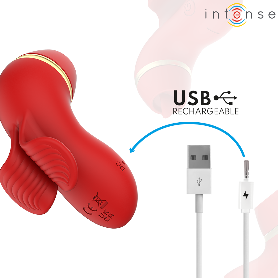 INTENSE - PATTY-STIMULATOR MIT 4 AUFSÄTZEN, SAUG-, KLETTER-, KITZEL- UND LECKFUNKTION