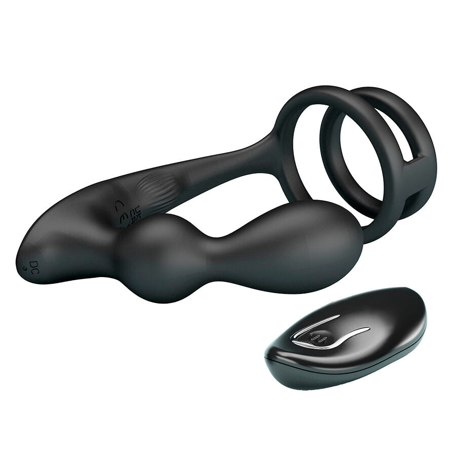 MR PLAY - VIBRIERENDER ANALPLUG MIT PENISRING UND FERNBEDIENUNG