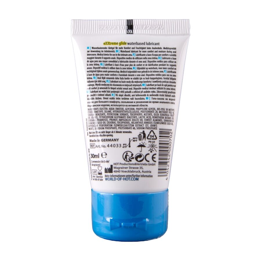 HOT - EXTRATREME GLEITMITTEL AUF WASSERBASIS + KOMFORTÖL A+ 30 ML