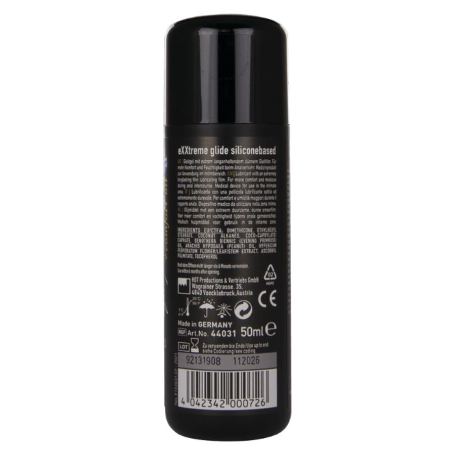 HOT - EXTRA GLEITENDES SILIKONBASIERTES GLEITMITTEL + KOMFORTÖL A+ 50 ML