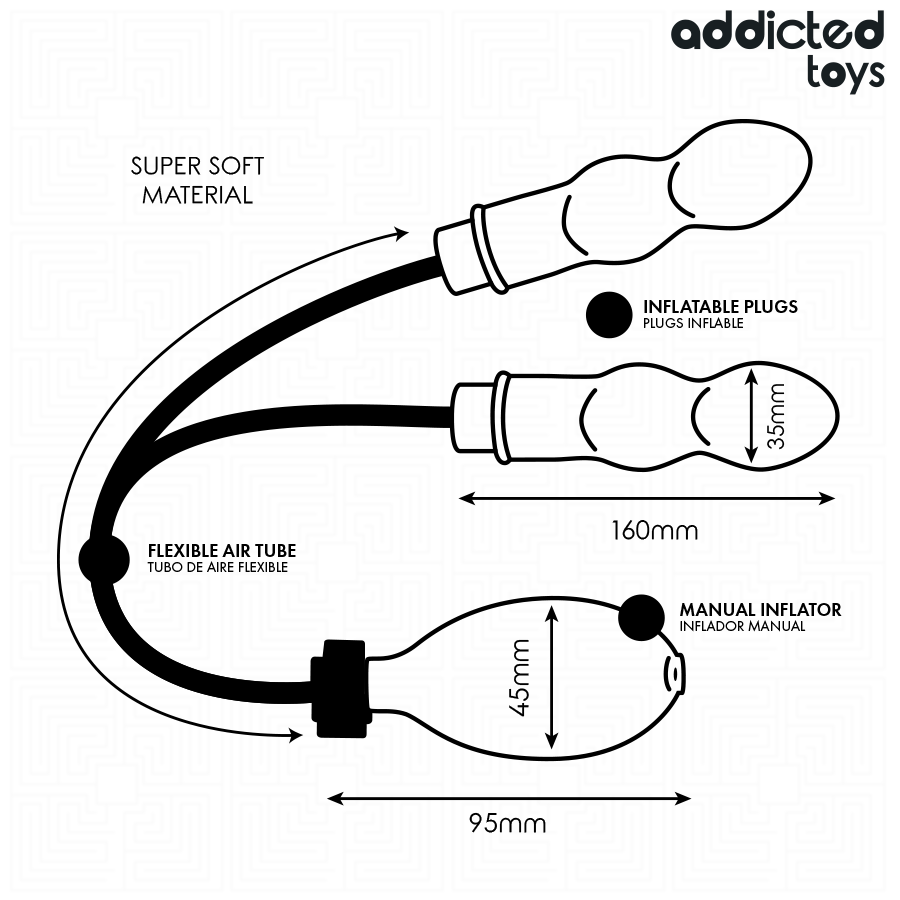 ADDICTED TOYS - INFLATABLE DOUBLE BUTT PLUG MODEL 3