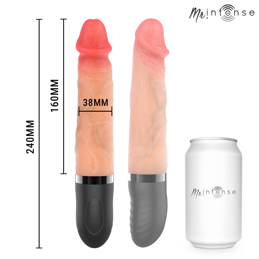 MR INTENSE - JEAN UP&DOWN VIBRATOR SILIKON MIT WÄRMEEFFEKT 24 CM -Ø- 3,8 CM