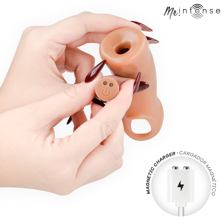MR INTENSE - ARNOLD L VIBRATOR SILIKON-PENISHÜLLE MIT FERNBEDIENUNG 16 CM -Ø- 4,5 CM