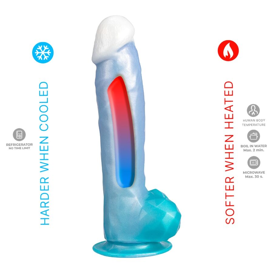SILEXD - ANGEL DILDO FANTASY FLÜSSIGSILIKON THERMOREAKTIVES HIMMELBLAU 20,3 CM