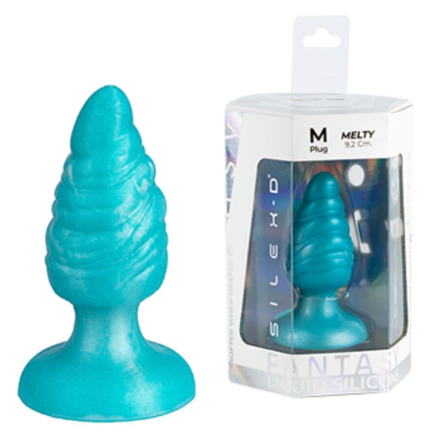 SILEXD - MELTY SCHMELZENDER ANALPLUG AUS THERMOAKTIVEM SILIKON, HIMMELBLAU, 9,2 CM