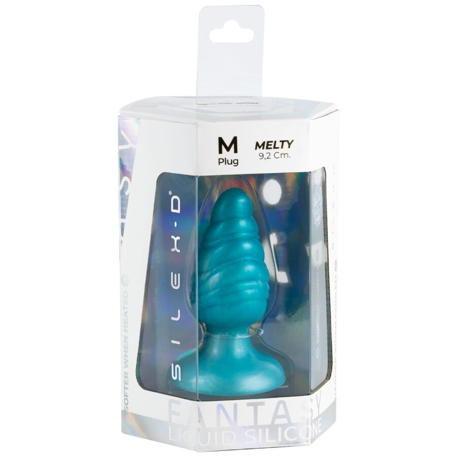 SILEXD - MELTY SCHMELZENDER ANALPLUG AUS THERMOAKTIVEM SILIKON, HIMMELBLAU, 9,2 CM