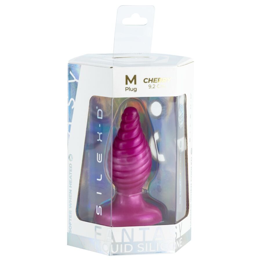 SILEXD - CHERRY KIRSCH-ANALPLUG FANTASY LIQUID SILIKON THERMOREAKTIV ROSA 9,2 CM